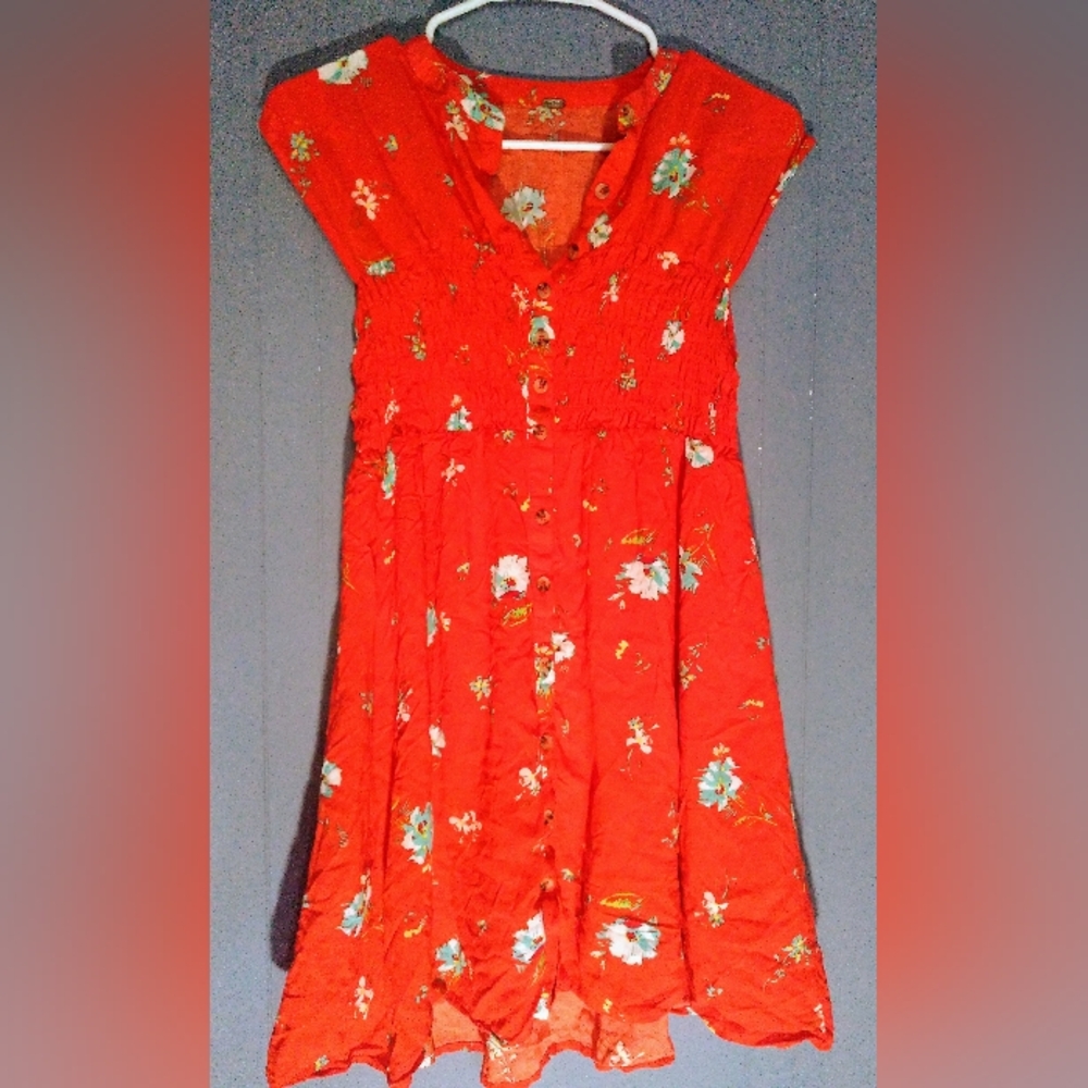 Free people orange women's dress size large